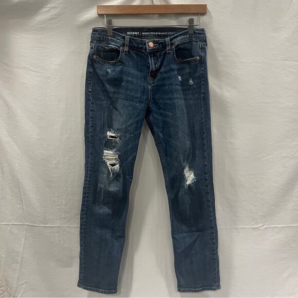 Old Navy Denim - Old Navy Boyfriend Straight Droit Denim Jeans Womens Size 4 Distressed Simple